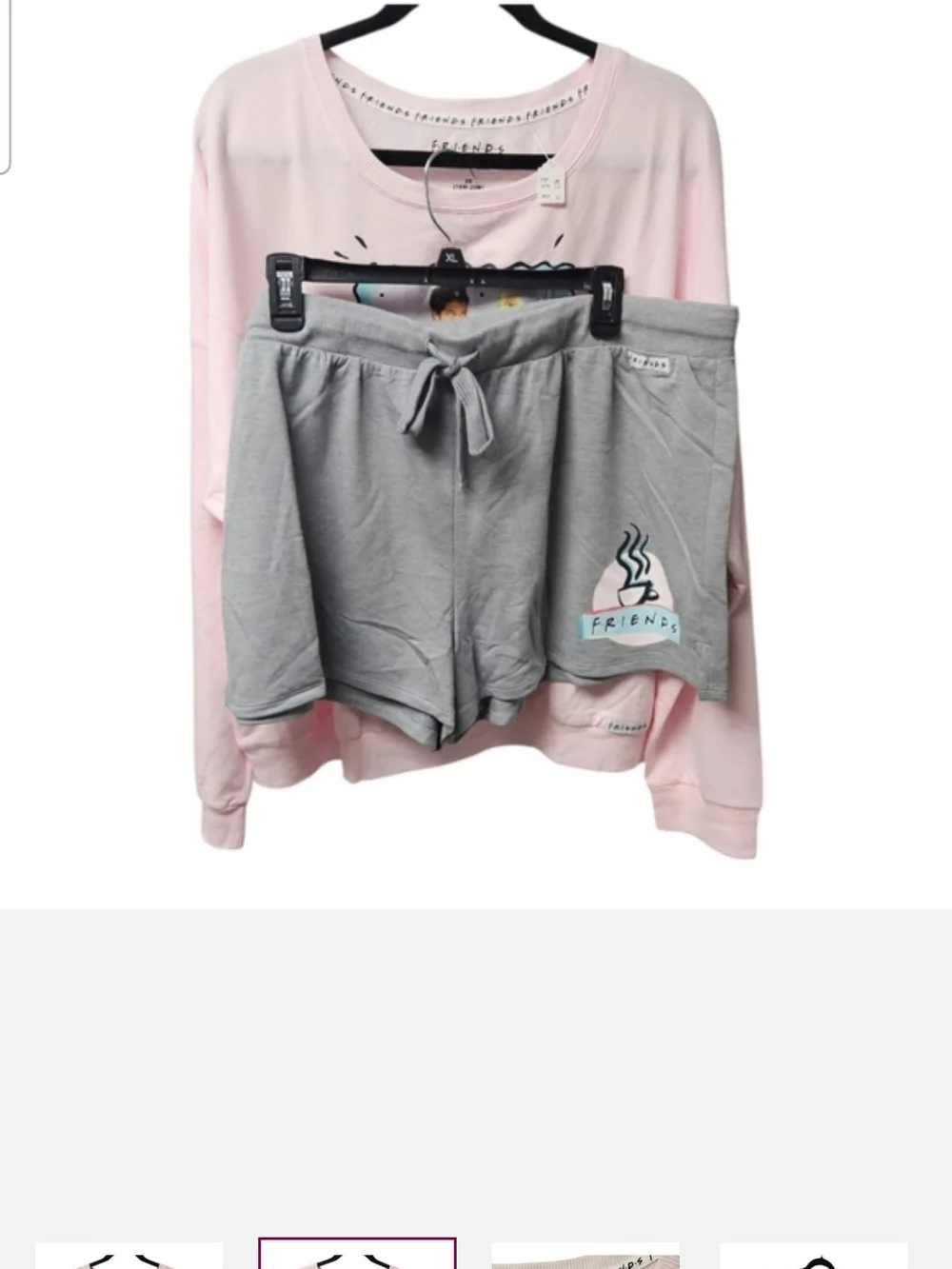 FRIENDS Light Pink Crewneck Sweatshirt with Retro Photo Graphic